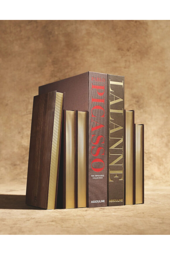 Assouline Brass & Wood Library Bookends - view 2