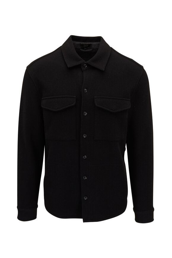 Vince - Black & Medium Heather Gray Piqué Shirt Jacket