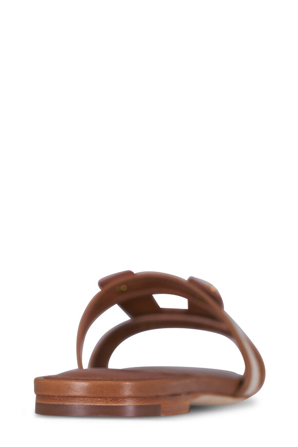 Veronica Beard Via Honey Leather & Fabric Slide - view 5