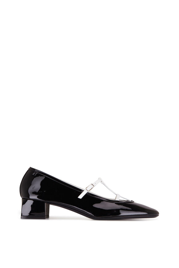 Khaite - Fawn Black & White Patent Leather Pump, 35mm