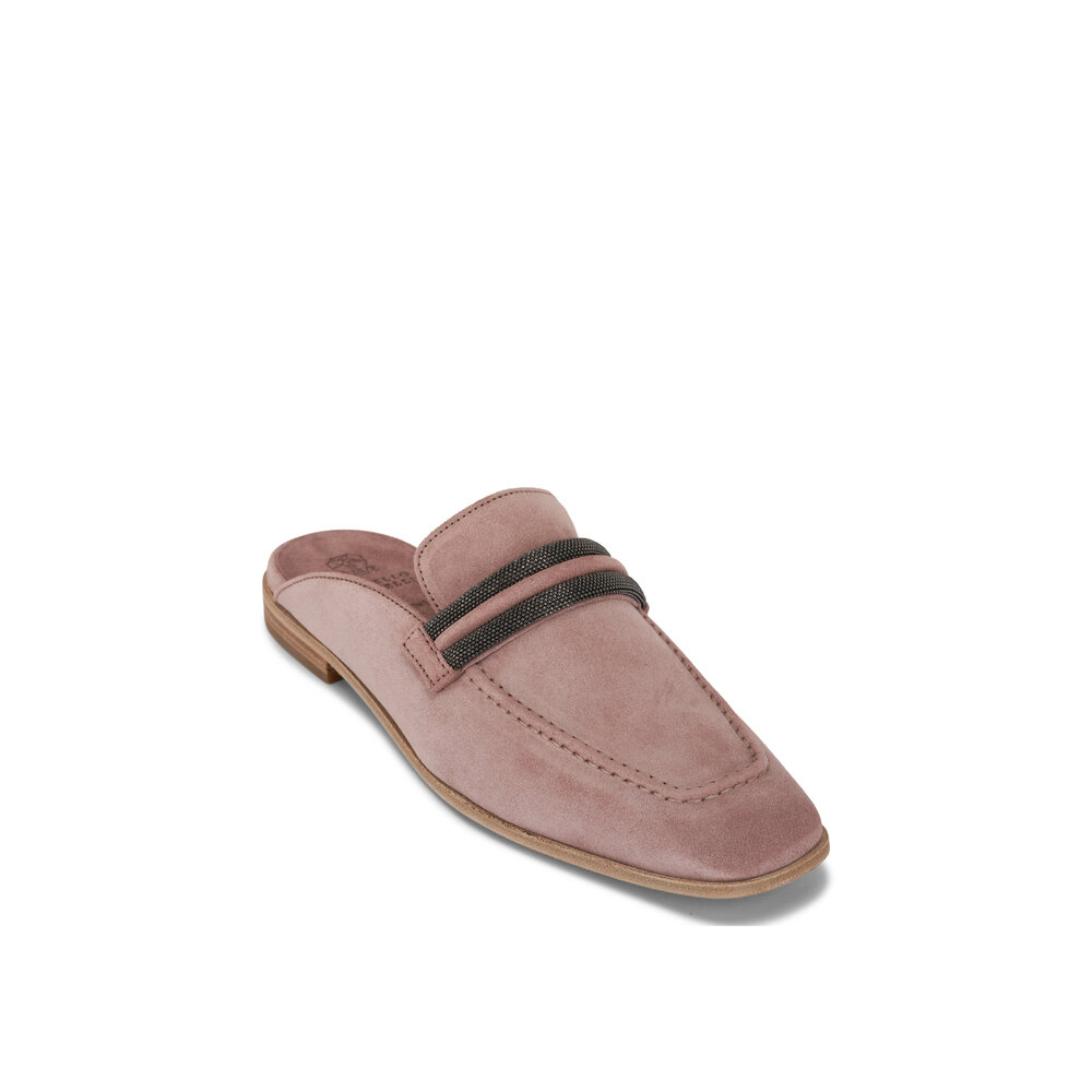 Brunello Cucinelli - Mauve Flat Mule | Mitchell Stores