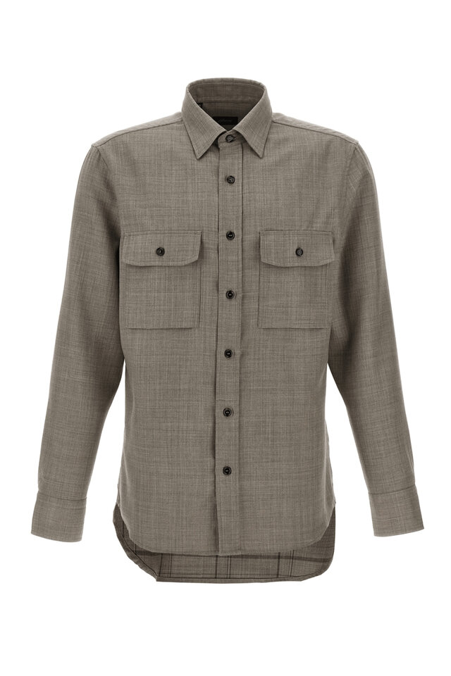 Tシャツ・カットソー Brioni SS25 'Military' shirt (SCFA0LP9111 2600) Brioni Military Shirt | Green | FARFETCH JO