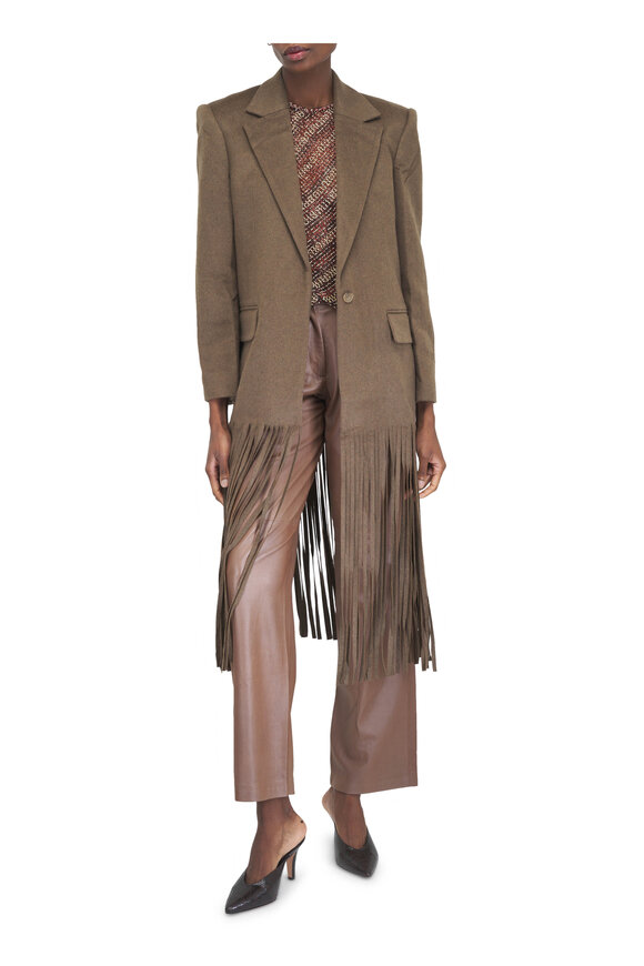 TWP Ivy Brown Front Pleat Leather Pant - view 2