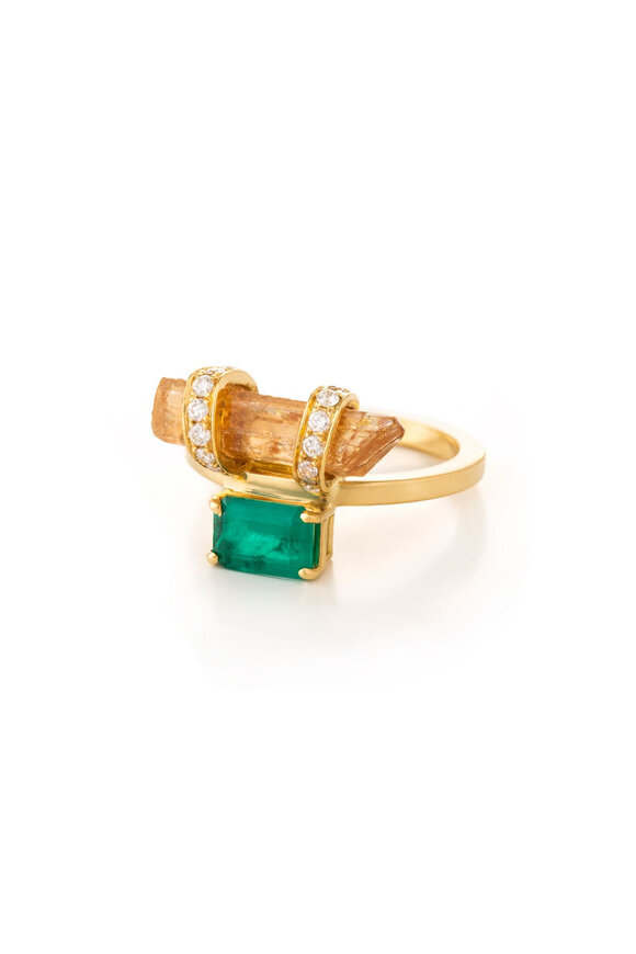 Clara Chehab Topaz & Emerald Ring