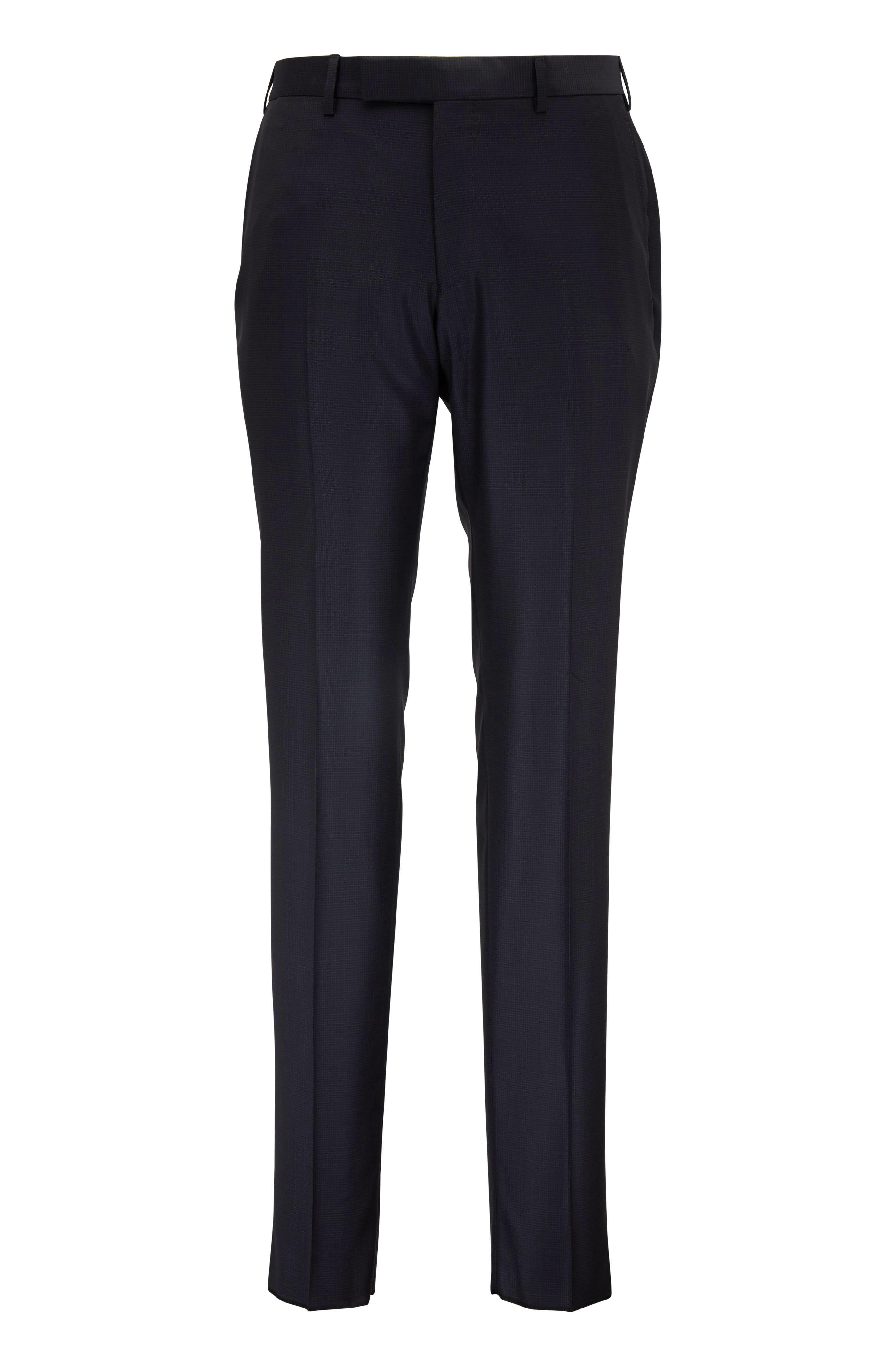 Zegna - Charcoal Gray Mini Check Wool & Silk Suit