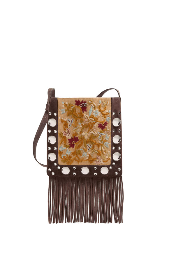 【Valentino】◆Leith Shoulder Cross Bag◆Ivory/Brown◆ Valentino Garavani - Loco VLogo Straw Shoulder Bag in Selleria