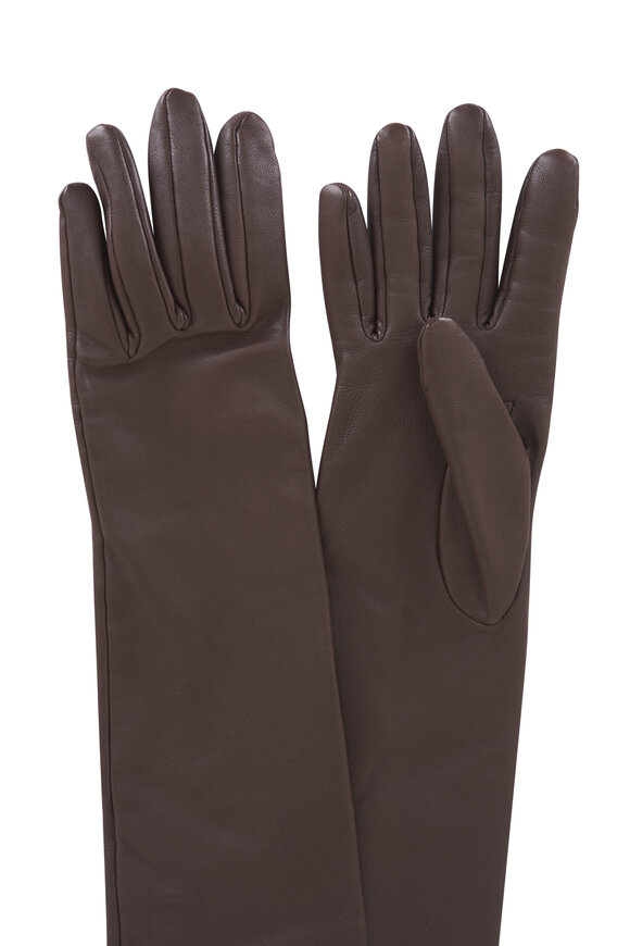 Brunello Cucinelli Brown Long Leather Gloves - view 5