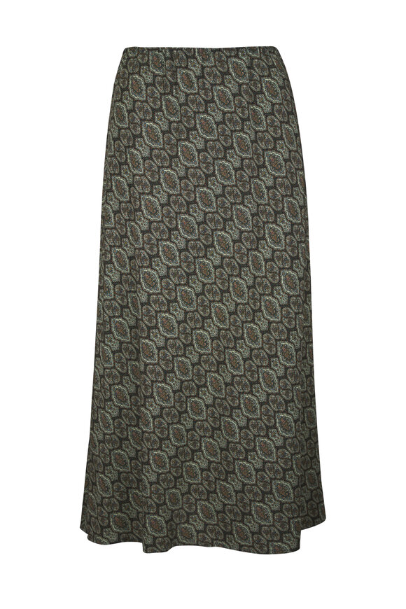 Loro Piana Charis Green Paisley Print High Rise Skirt - view 1