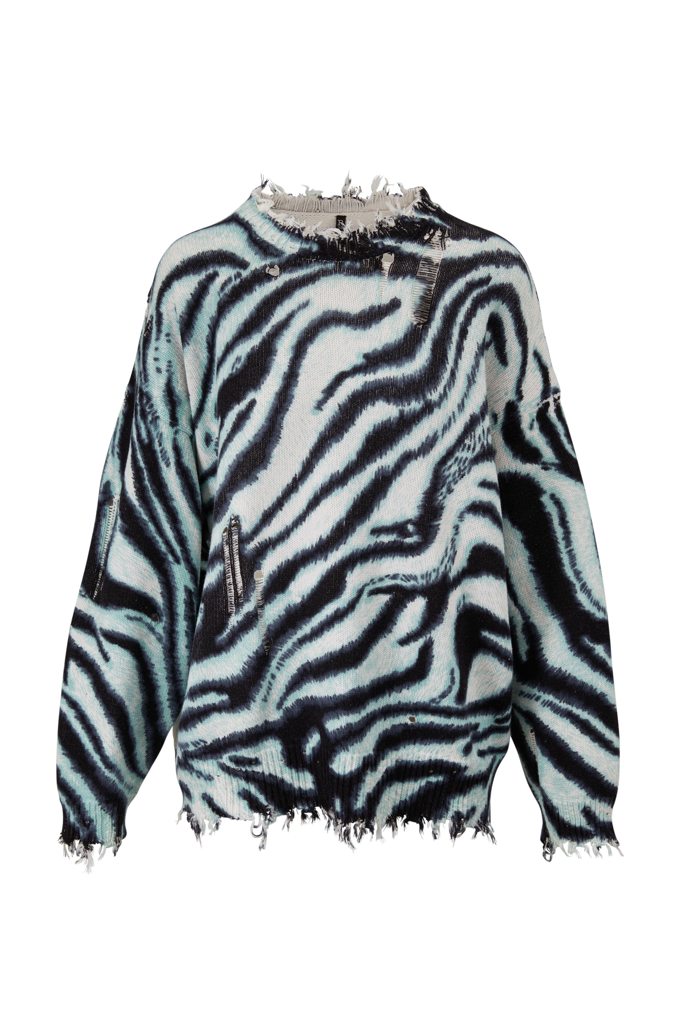 R13 - Blue Zebra Distressed Sweater | Mitchell Stores