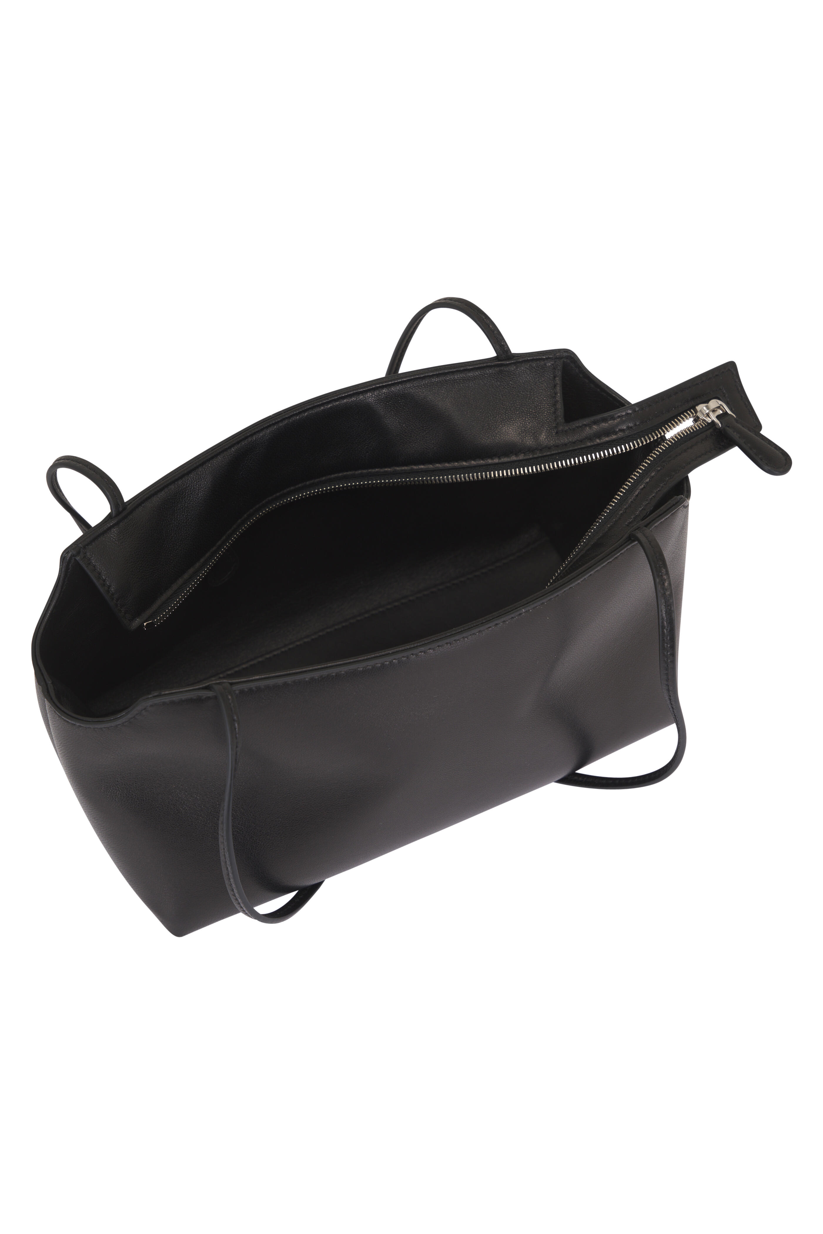 The Row - Terrasse To-Go Black Leather Shoulder Bag