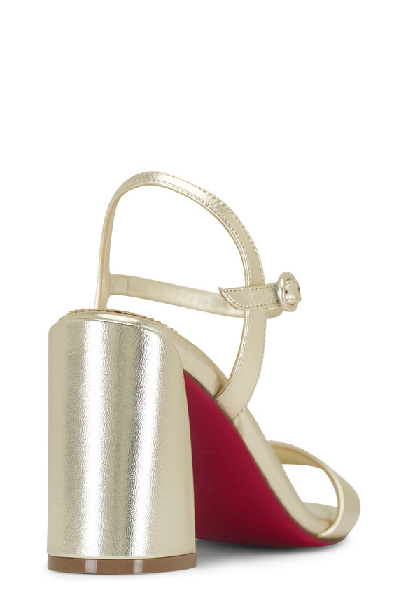 Christian Louboutin - Miss Jane Platino Leather Sandal, 85mm