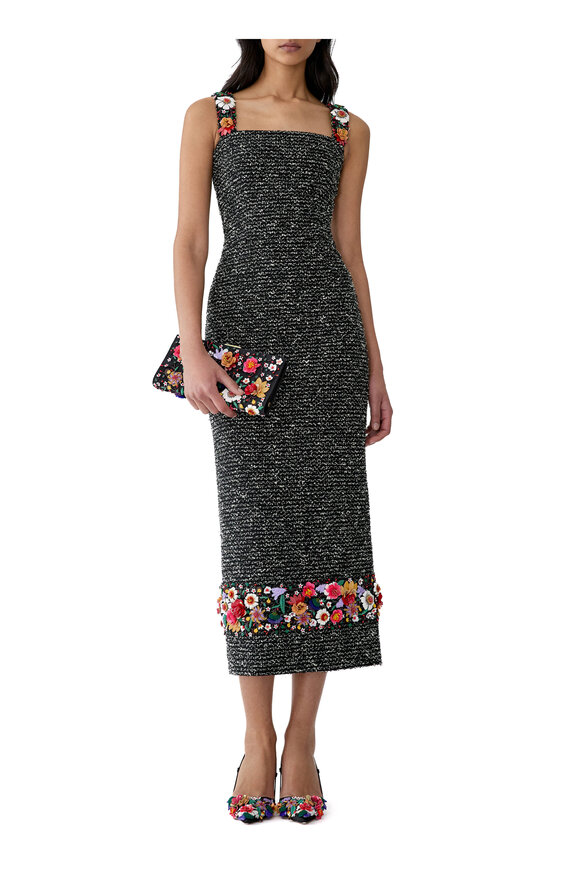 Carolina Herrera Black & White Sleeveless Square Neck Dress - view 2