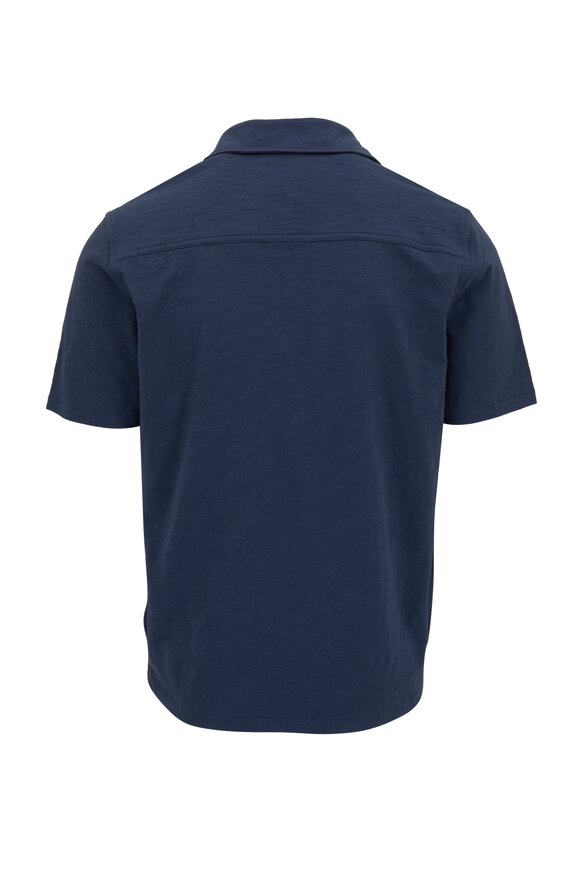 Vince - Twilight Blue Slub Cotton Short Sleeve Shirt