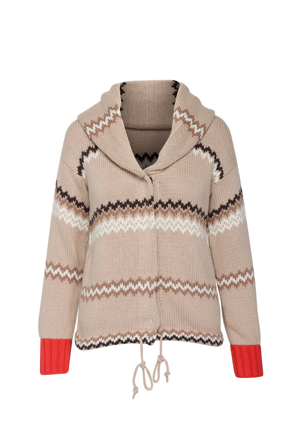 Kerri Rosenthal Ker-Isle Beige Shawl Collar Cardigan