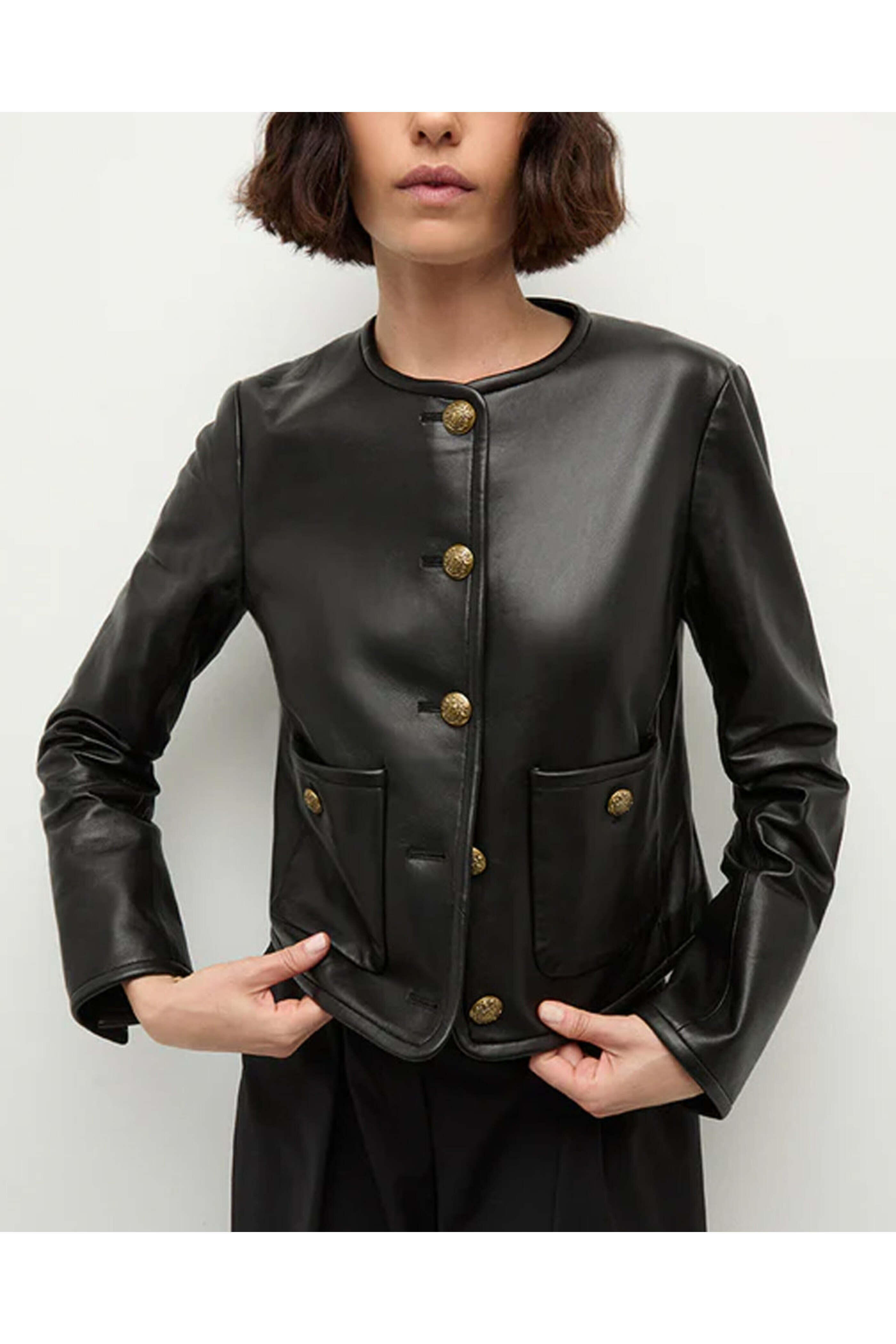 Veronica Beard - Black Leather Andrea Jacket