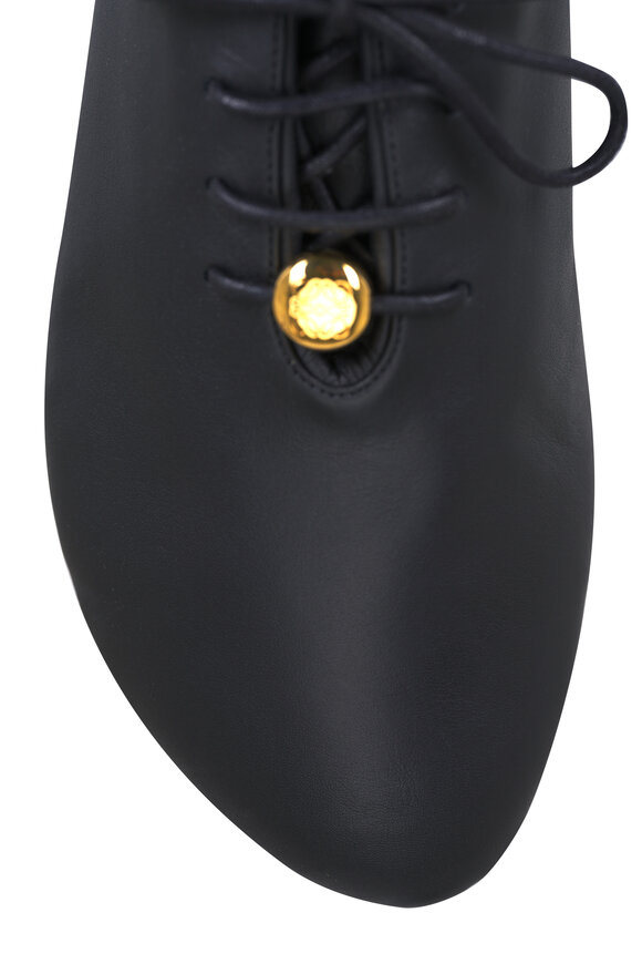 Loewe Pebble Soft Black Lace-Up Leather Sneaker - view 4