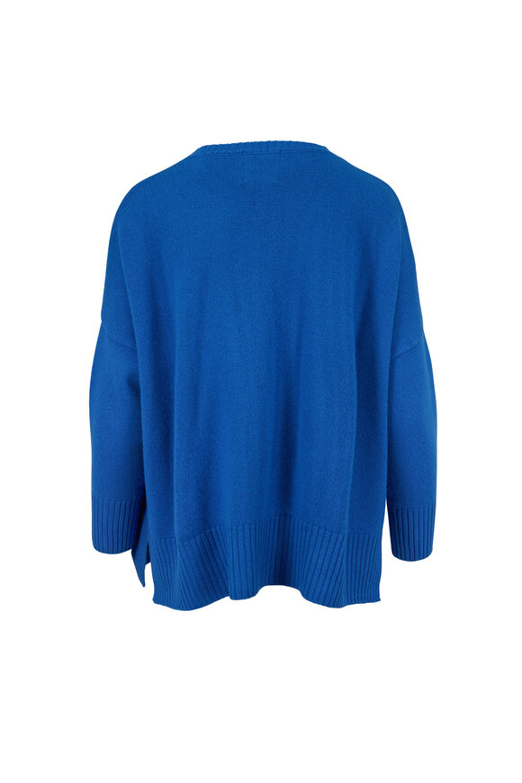 Jumper 1234 - Blue Cashmere Split Hem Sweater
