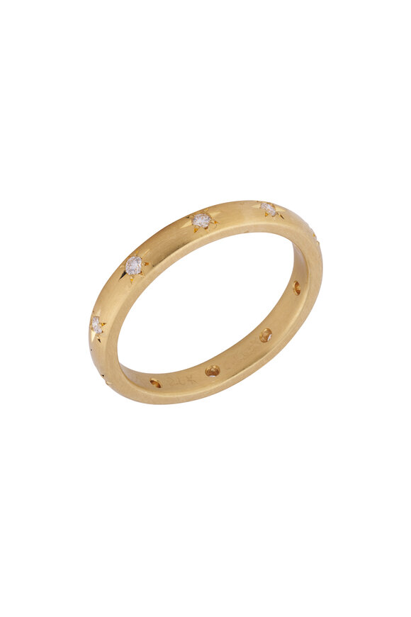 Caroline Ellen 18k Yellow Gold Narrow Diamond Band