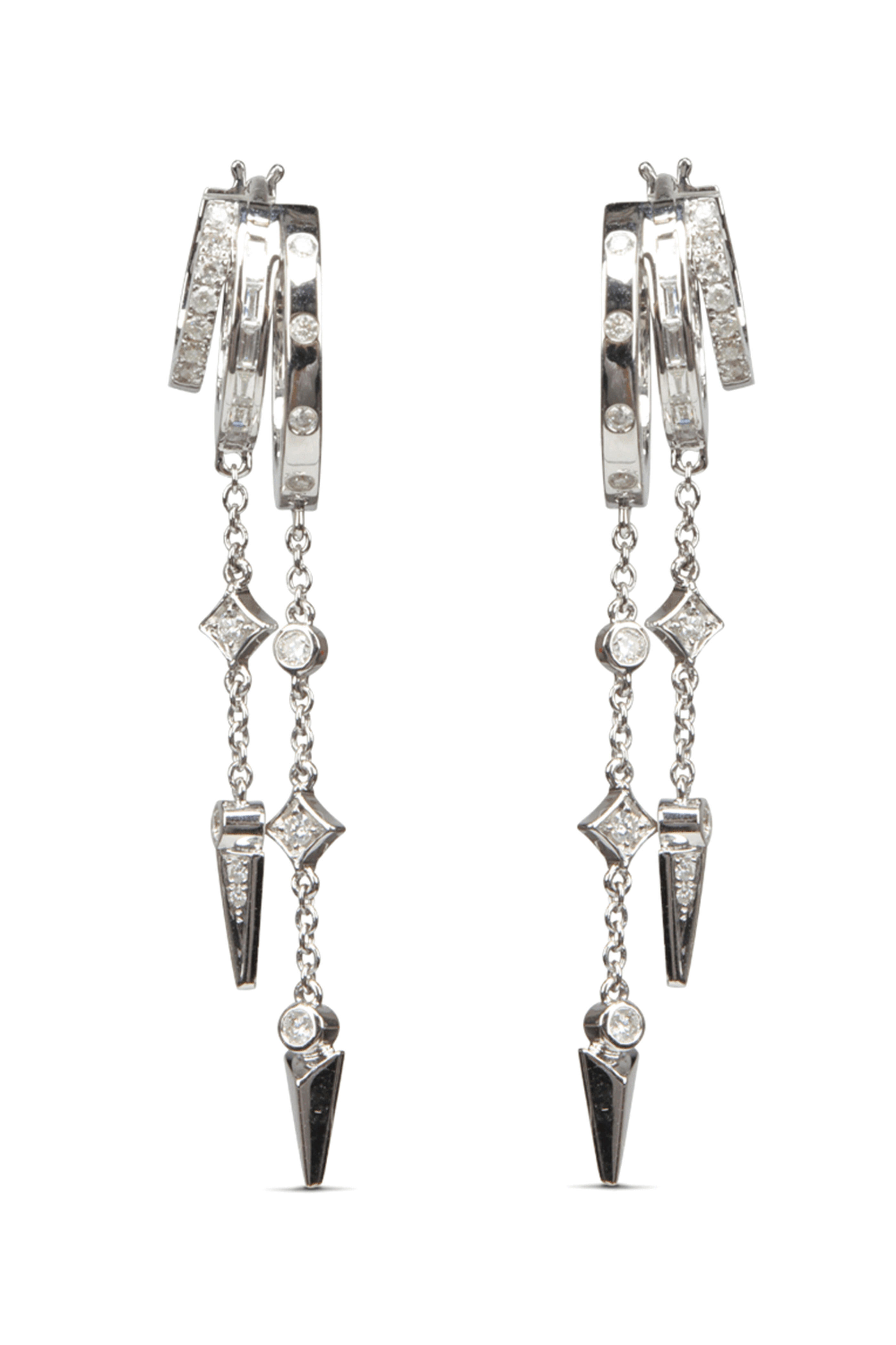 Loree Rodkin - Triple Hoop Gothic Chain Earrings