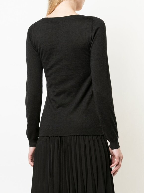 Brunello Cucinelli - Black Cashmere & Silk V-Neck Sweater