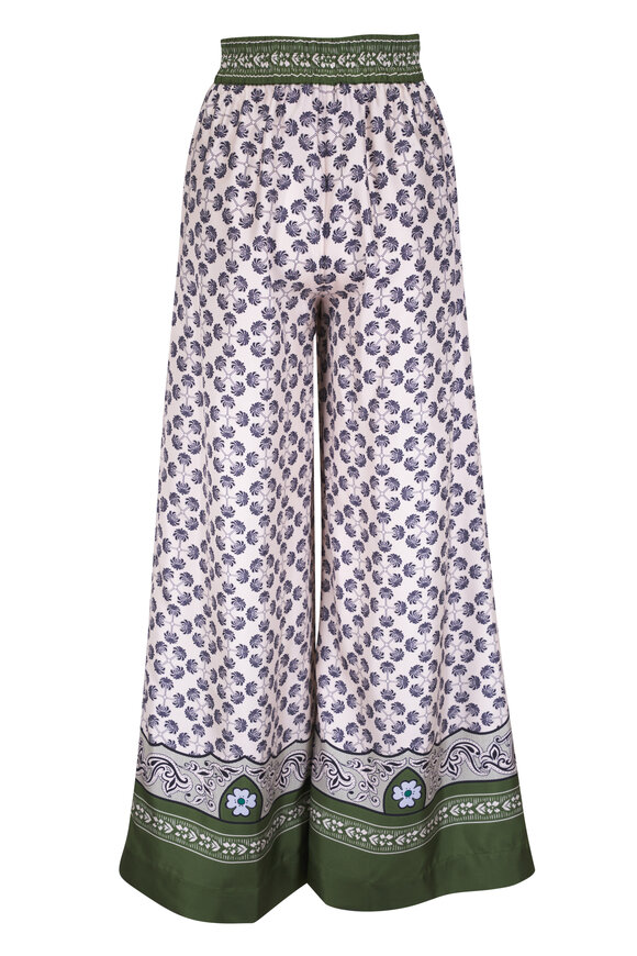 La Double J - Silk Twill Mirage Placeé Palazzo Pant