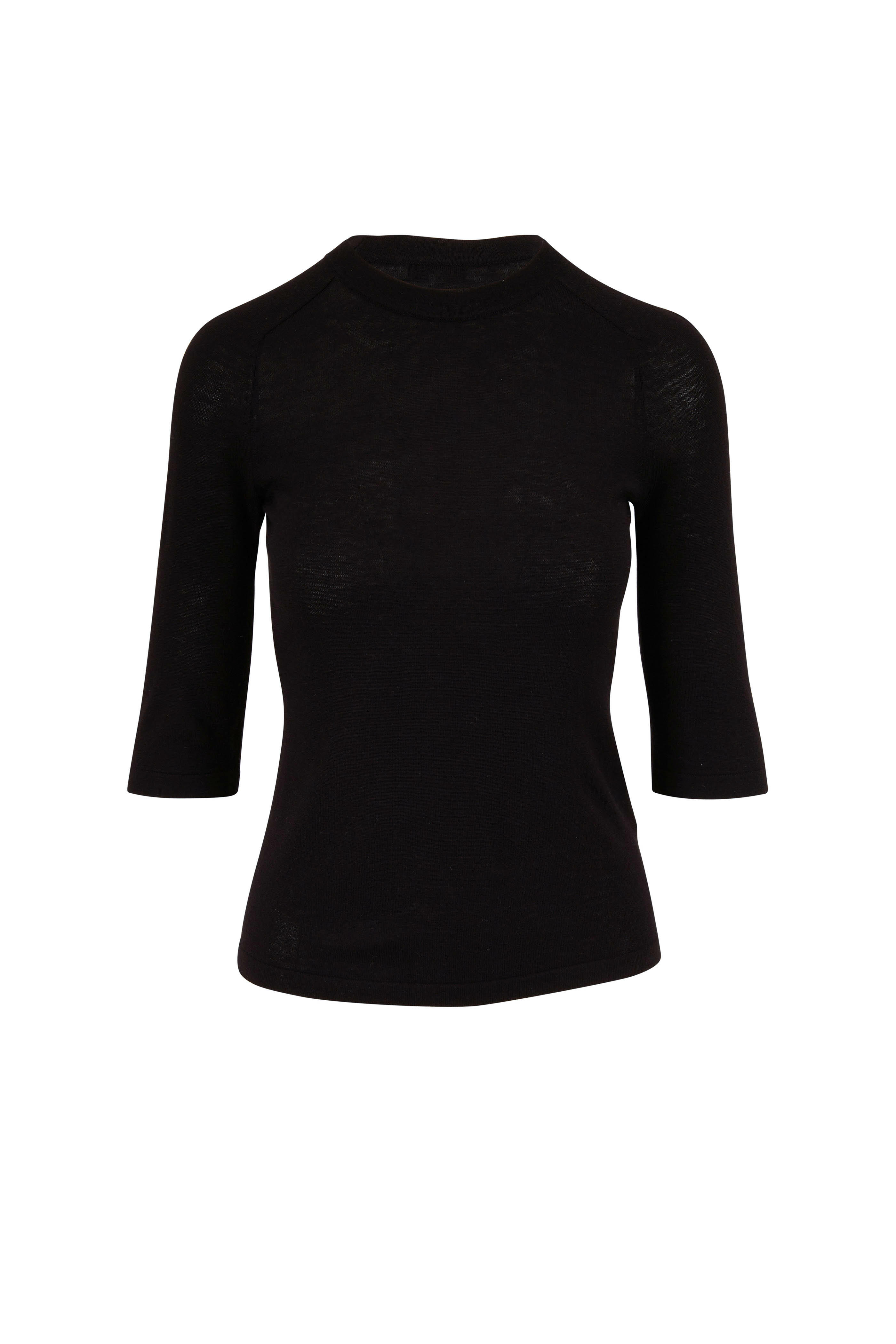 Vince - Black Elbow Sleeve Top | Mitchell Stores