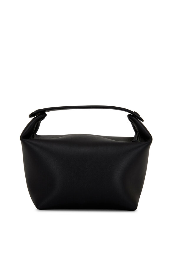 The Row - Les Bains Black Smooth Leather Top Handle Bag