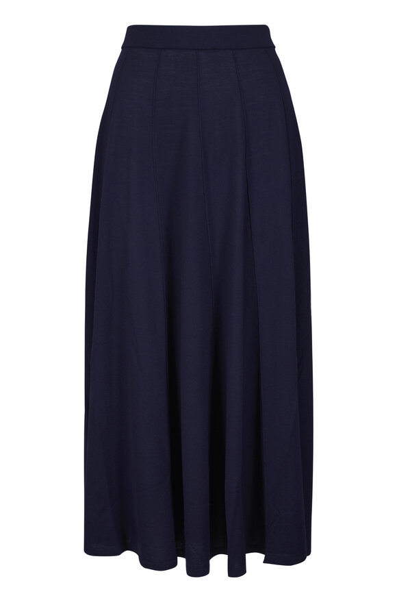 TWP Navy Seamed Midi Skirt - view 1