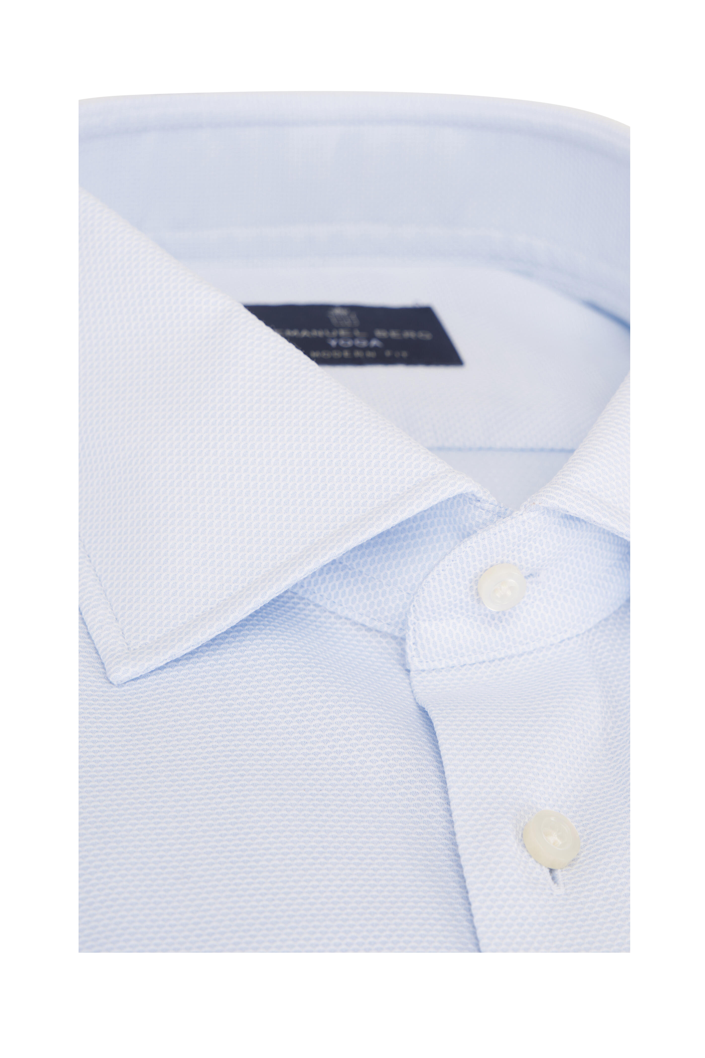 Emanuel Berg - Yoga Light Blue Textured Dress Shirt