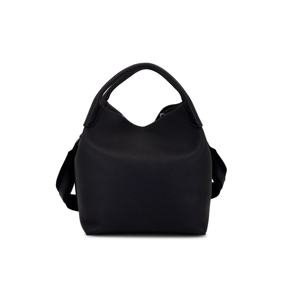 Loro Piana - Bale Navy Leather Medium Bag | Mitchell Stores