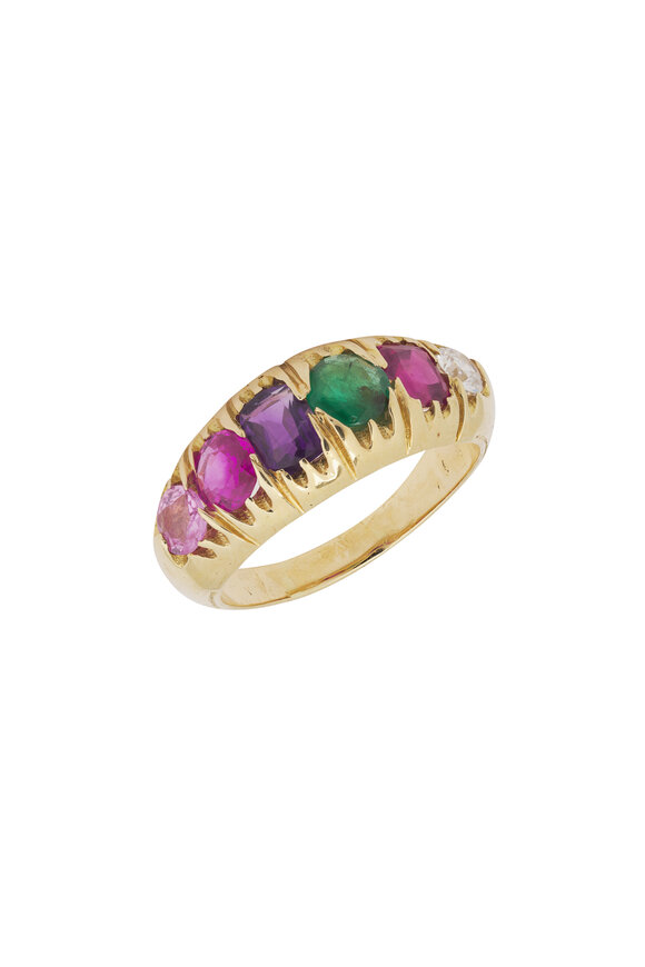 Jenna Blake 18k Yellow Gold Diamond Gypsy Victorian Ring