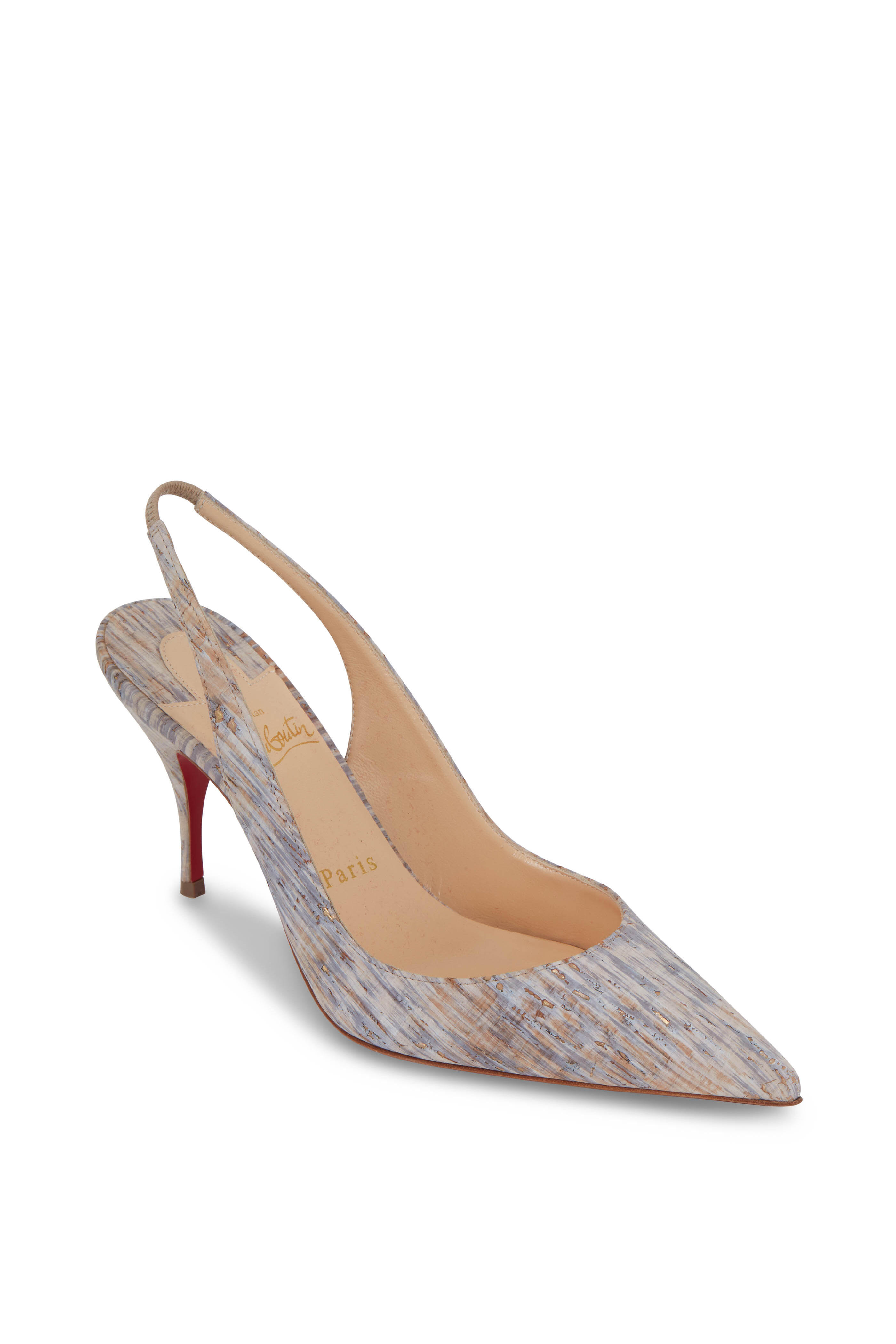 Christian Louboutin - Clare Naturalle Cork Slingback, 80mm