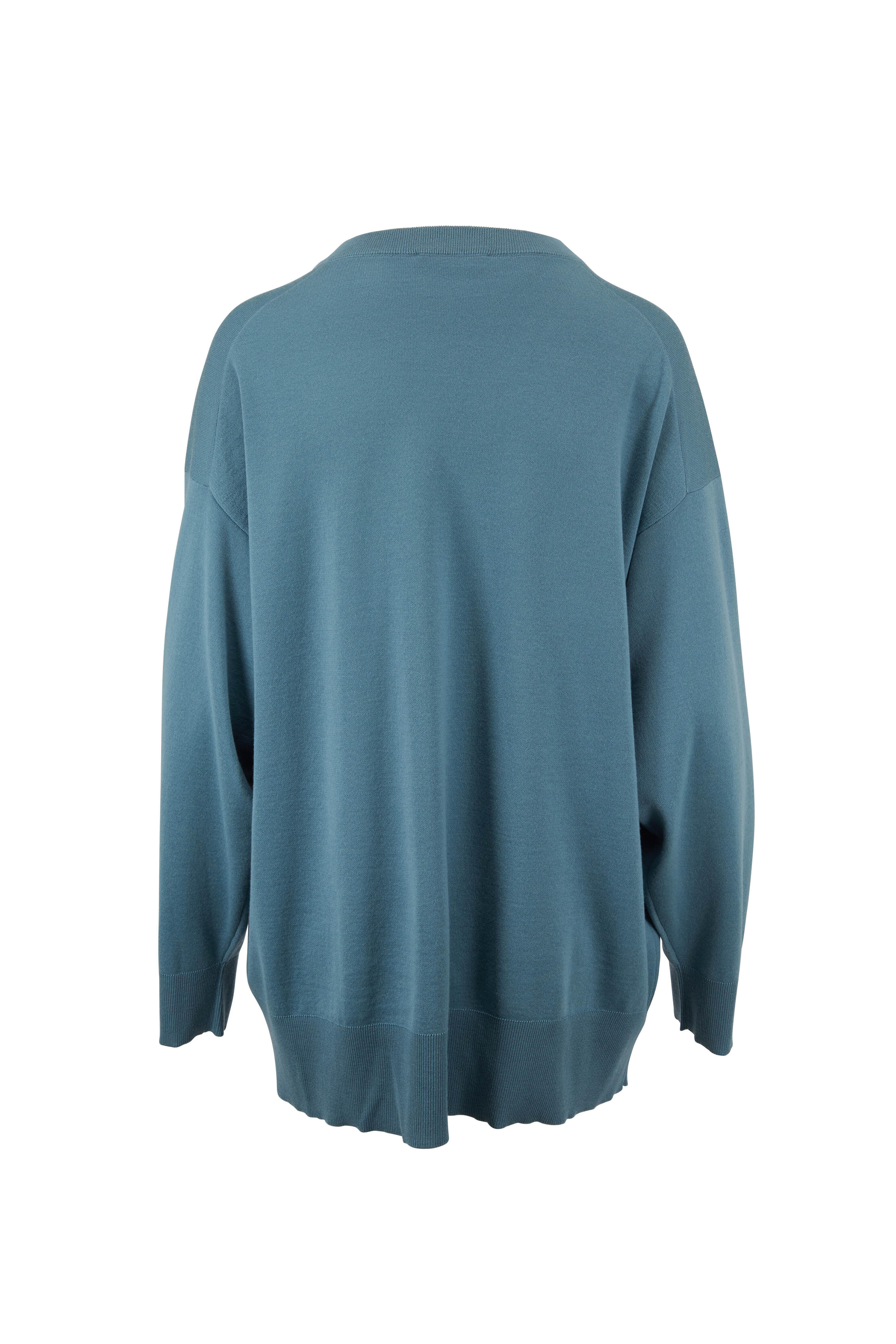 The Row - Sabrina Celestial Blue Relaxed V-Neck Sweater