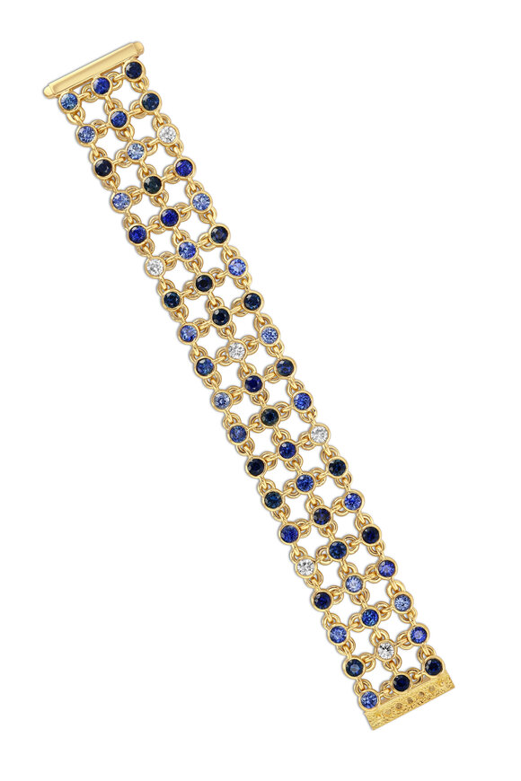 Aaron Henry 18k Yellow Gold Diamond & Sapphire Bracelet - view 1