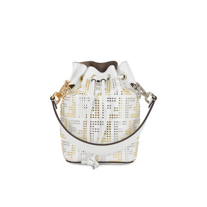 Fendi White Logo Vinyl and Leather Mon Tresor Bucket Bag 8BT298 - Yoogi's  Closet