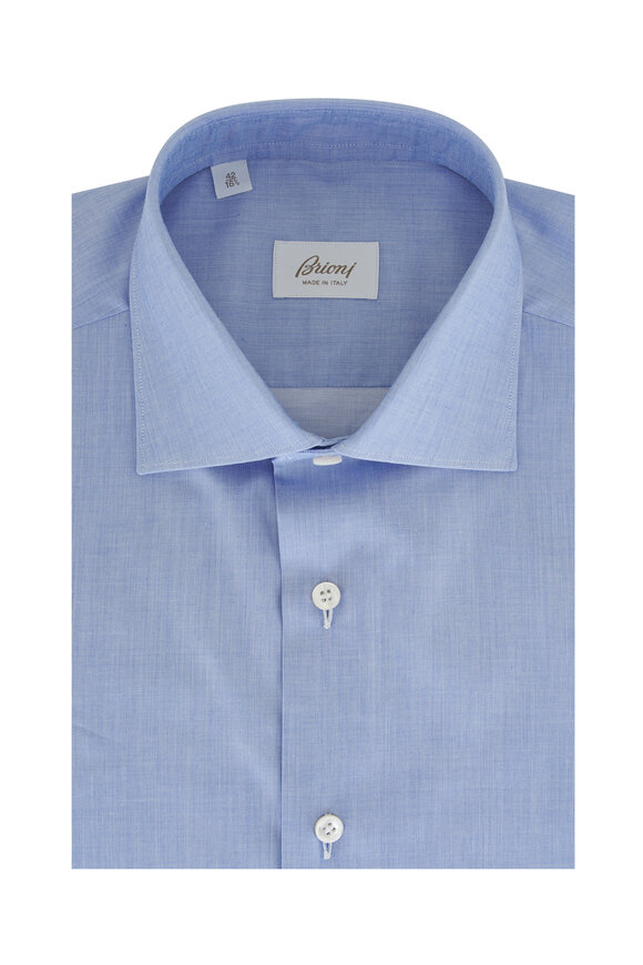 Brioni - Light Blue Chambray Cotton Dress Shirt 