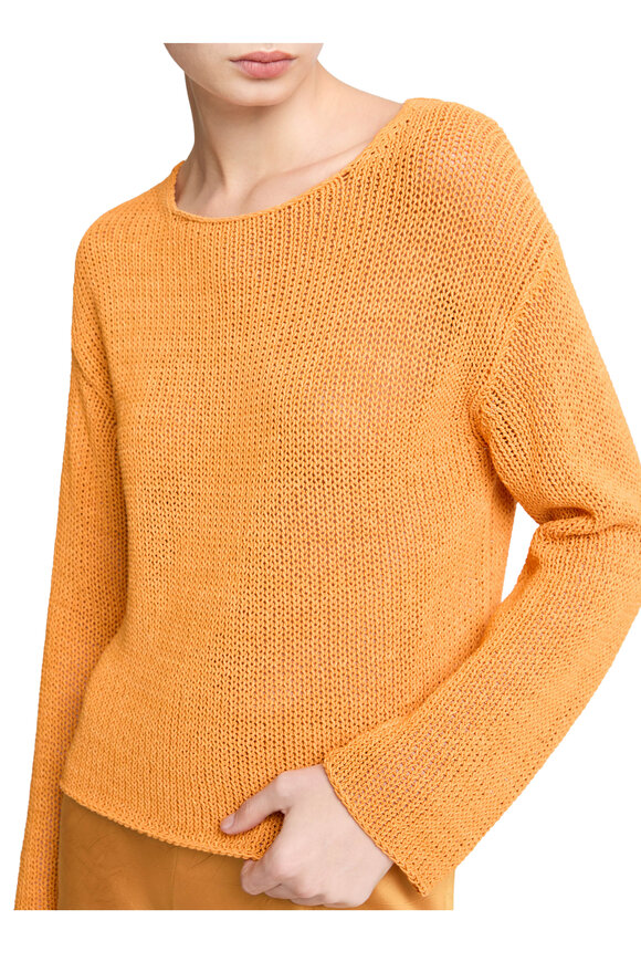 Vince Tangerine Coated Open Knit Sweater - view 4