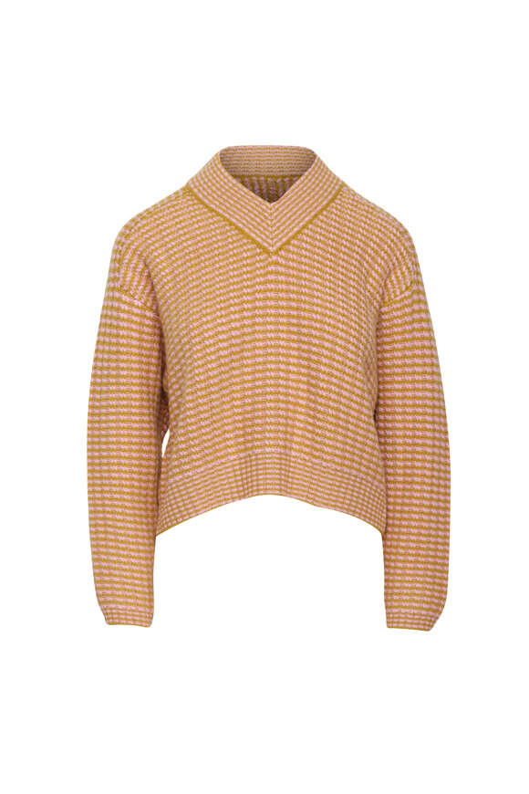 Jumper 1234 Rick Rack Candy & Mustard V Neck Sweater