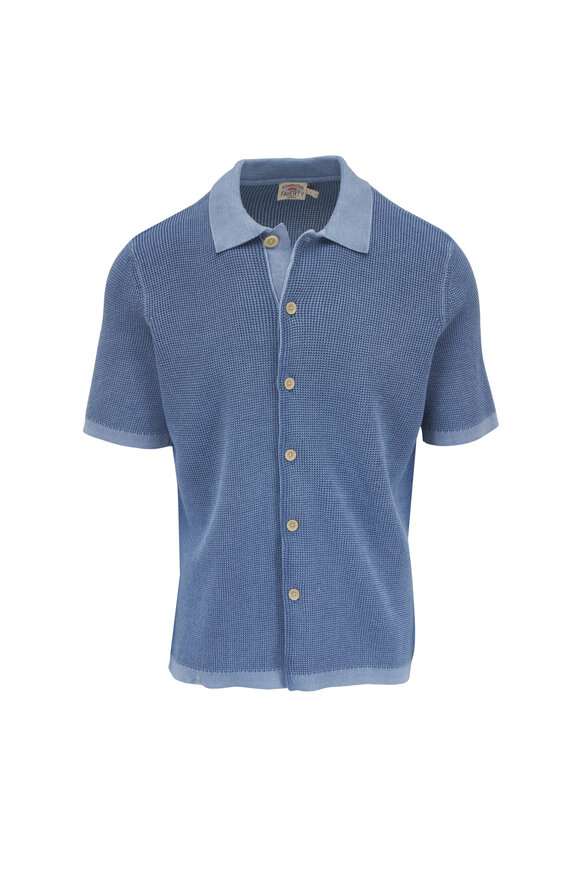 Faherty Brand Sunwashed Blue Organic Cotton Sweater Shirt