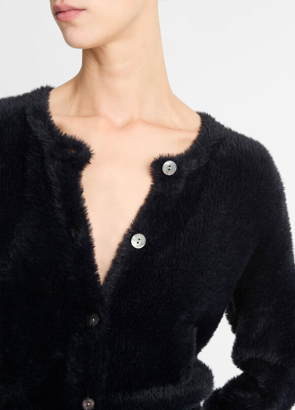 Vince - Eyelash Black Cropped Cardigan