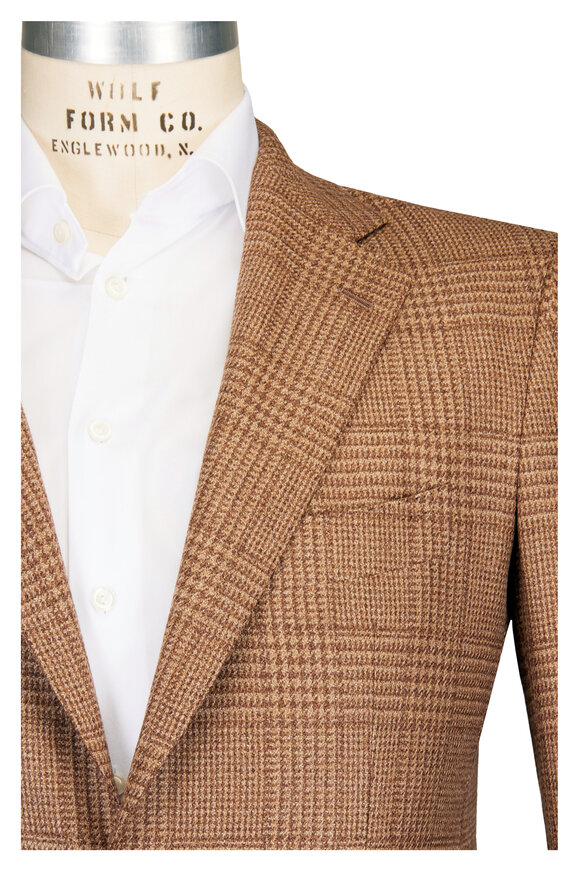 Cesare Attolini Tan & Brown Tonal Plaid Sportcoat - view 1