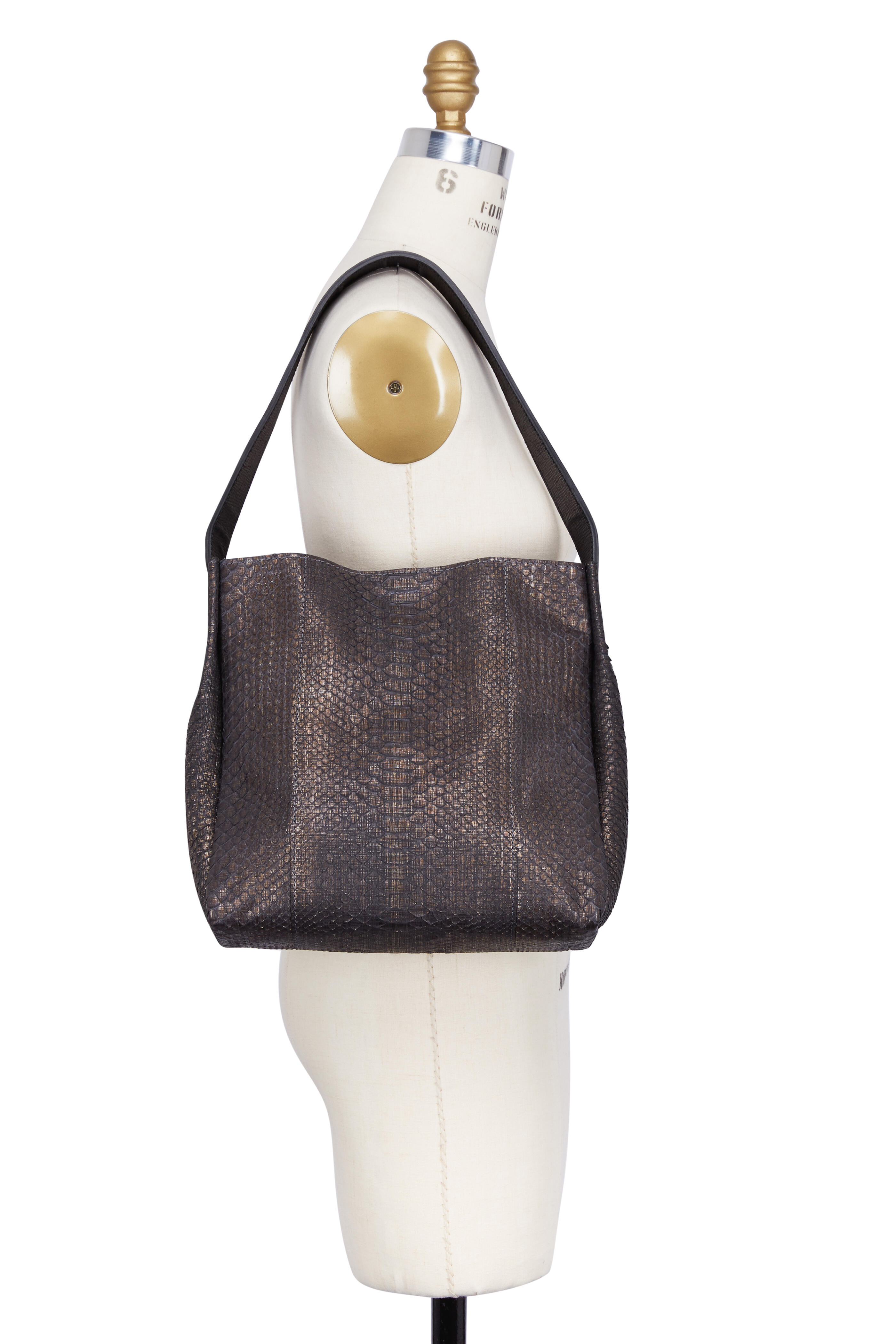 B May Bags - Black Python Hobo Bag