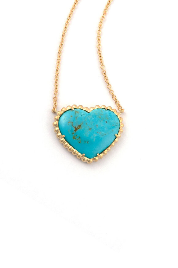 Sylva & Cie Turquoise Heart Pendant Necklace
