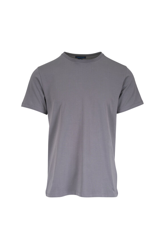 Patrick Assaraf Iconic Mid Gray Pima Cotton Stretch T-Shirt - view 1