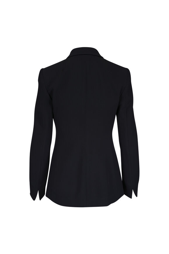 Akris Punto Black Tricotine Wool Double-Breasted Jacket - view 6