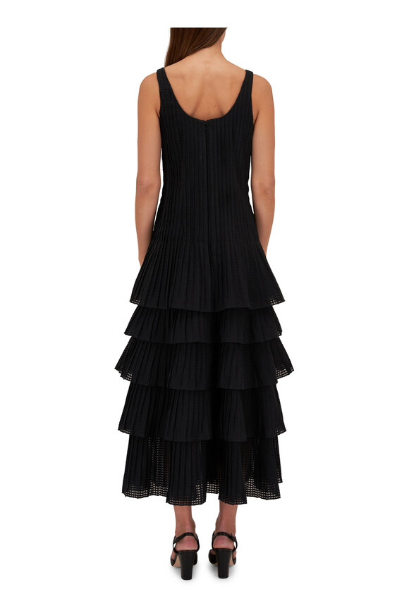 Akris - Black Tiered Ruffle Dress 