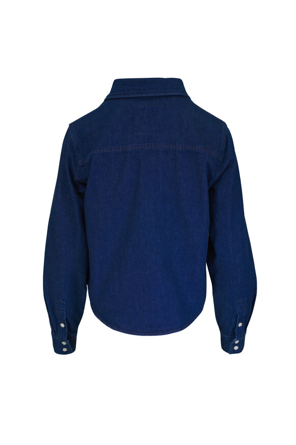 Mother The Honor Roll Denim Cropped Button Up - view 2