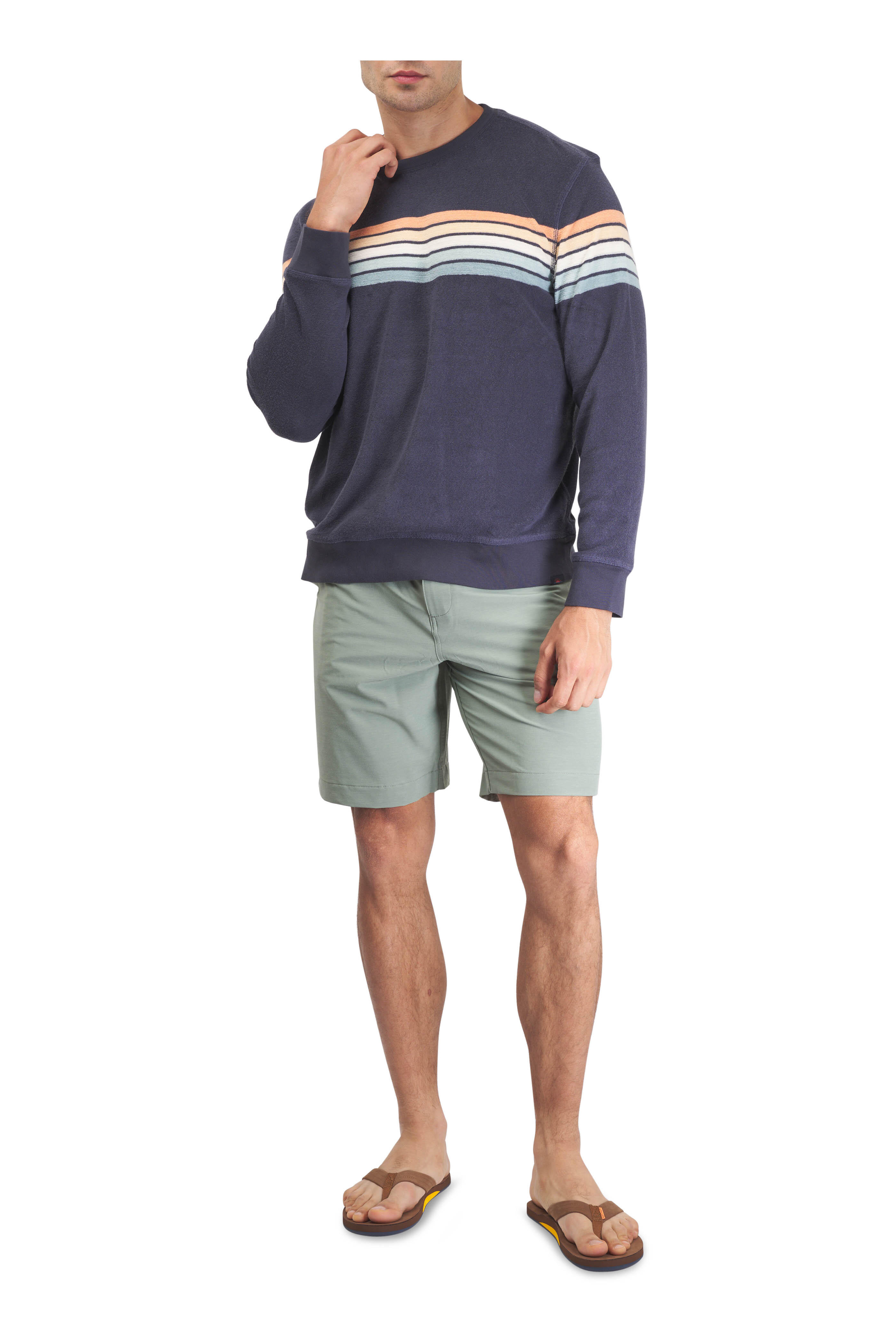 Faherty Brand - Cabana Seacoast Sunrise Stripe Crewneck Sweater