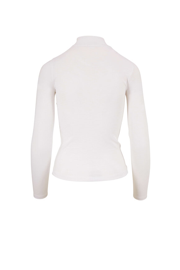 Vince - Optic White Quarter-Zip Knit Top