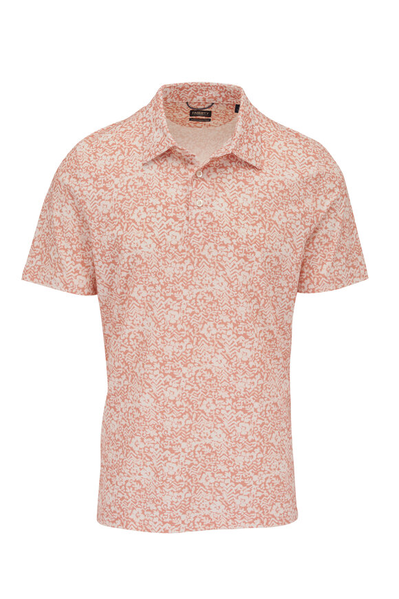 Faherty Brand Movement™ Rose Floral Print Stretch Cotton Polo 